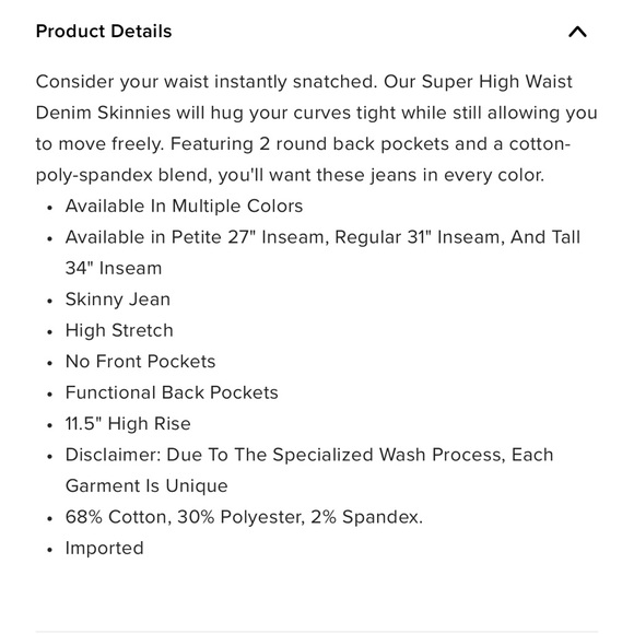 🖤 NWT Super High Waist Dark Denim Skinnies, Sz 1/3/7/15 🖤 - Picture 11 of 11